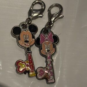 Disney Mickey and Minnie Key Charm Bracelets - Pink and Red